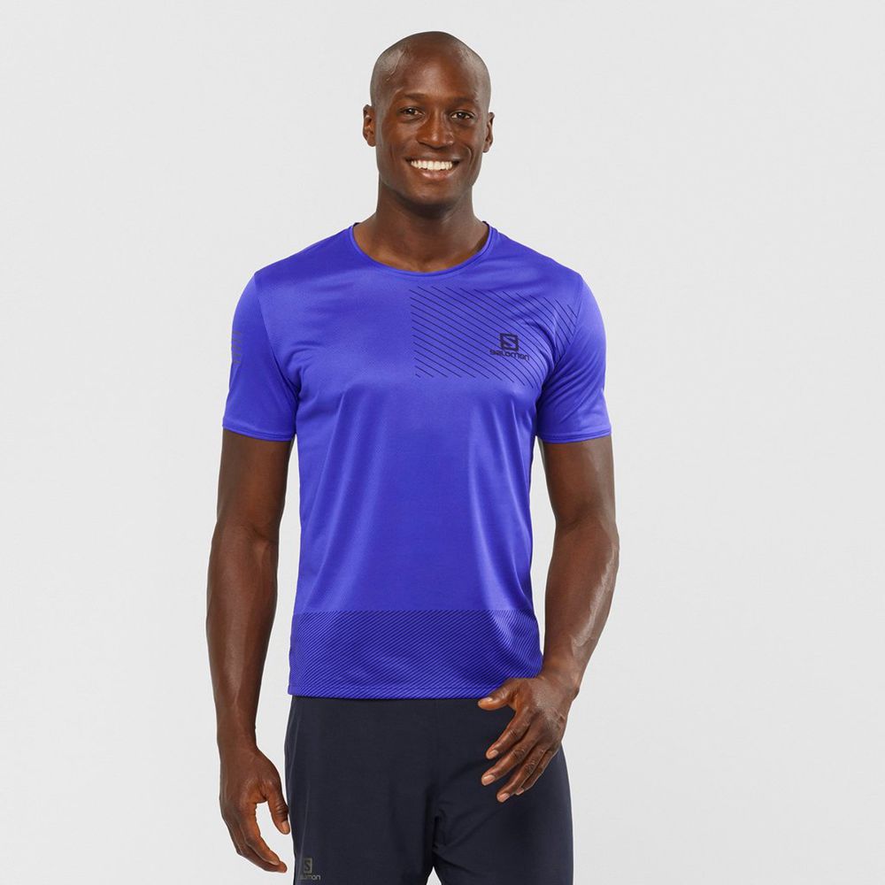 Tops Salomon Homme Bleu - Salomon SENSE - France (4629-UPQNY)